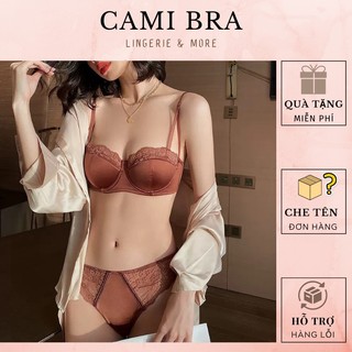 Bộ đồ lót nữ lụa satin phối ren cao cấp mềm mại thoáng mát, đệm mỏng có gọng nâng ngực tự nhiên sexy B14
