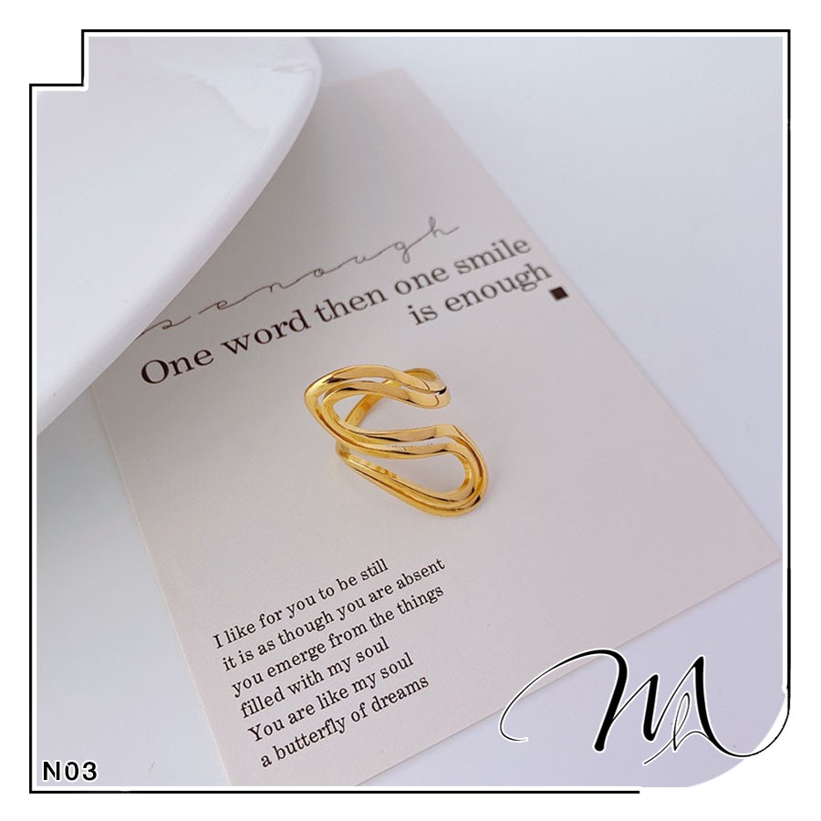 Nhẫn nữ Titan lượn sóng kép rỗng cá tính - Măng's House N03