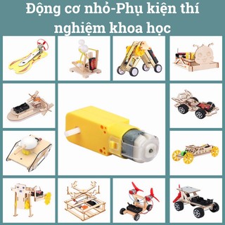 Động cơ giảm tốc vàng 3v-12v trục đơn trục kép, động cơ thí nghiệm stem