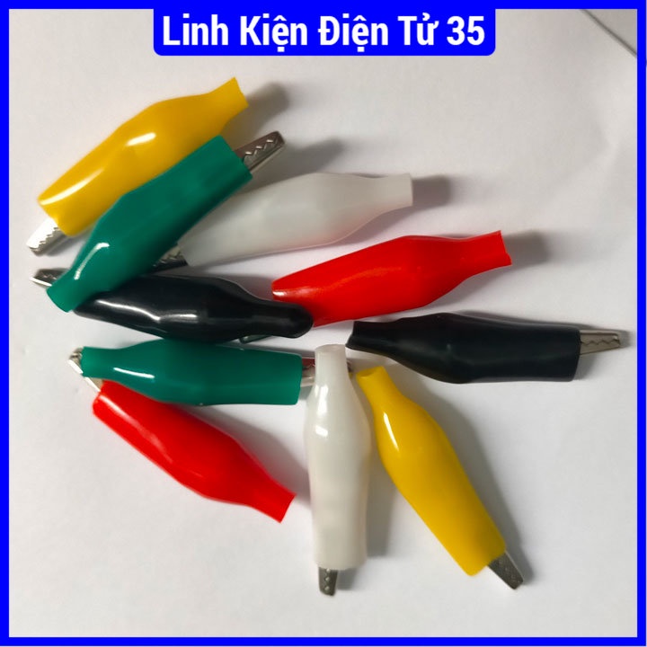 Kẹp cá sấu kích thước 2.5cm/3.5cm/4.5cm vỏ bọc cao su tùy chọn nhiều màu đầu kẹp làm bằng sắt chống han rỉ
