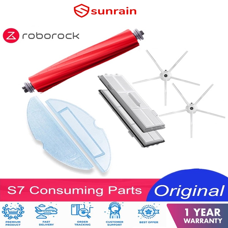 Phụ kiện Roborock S7 / S7 MaxV / G10s chính hãng Bộ lọc có thể giặt được Bàn chải con lăn có thể thá