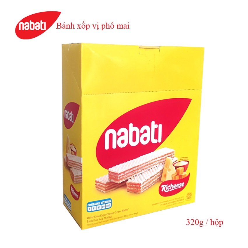 Bánh xốp nabati vị phô mai richeese hộp 320g 20 bánh 16g - ảnh sản phẩm 1