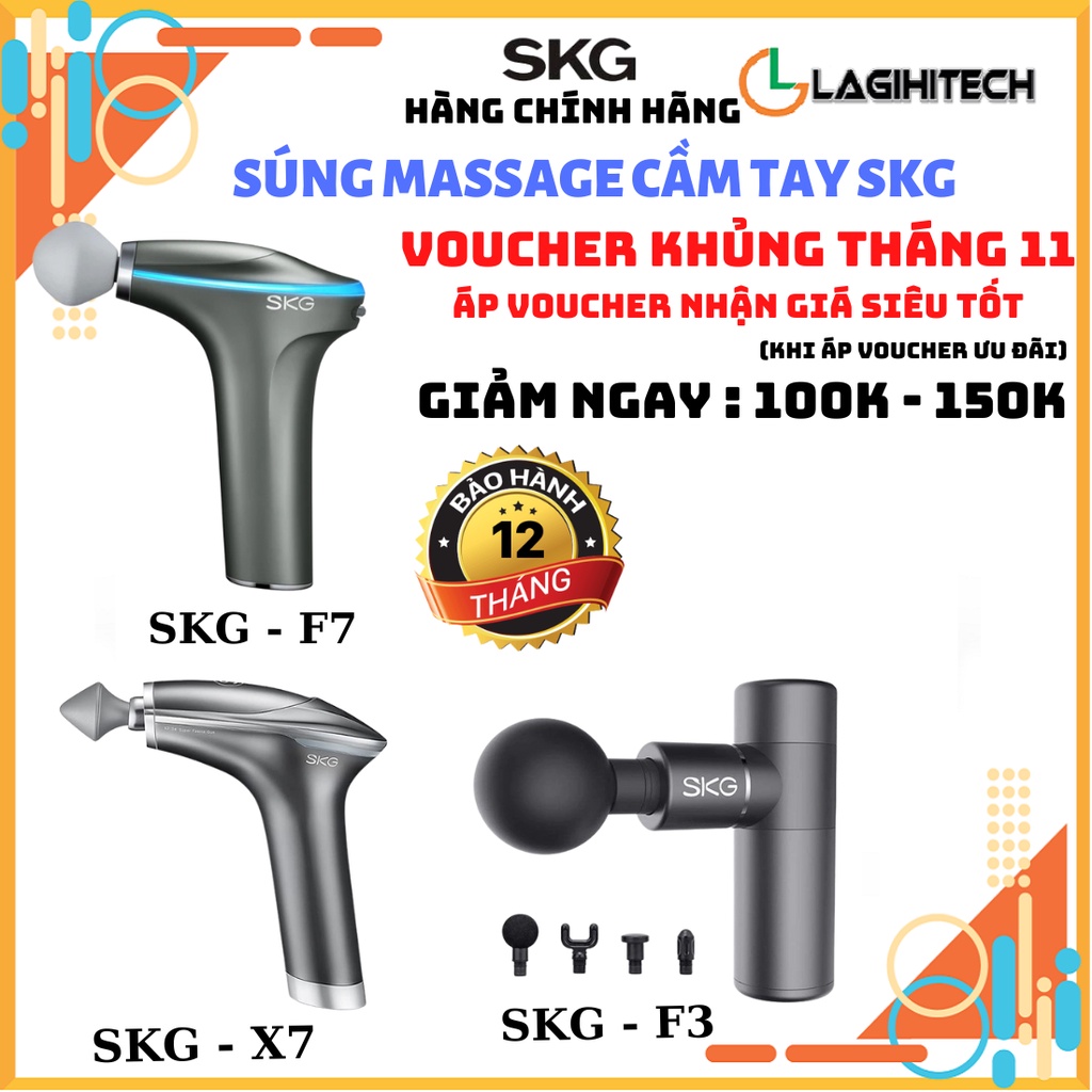 (Giá hủy diệt) Súng Massage cầm tay SKG F7/ SKG X7 / SKG F3 giúp giảm đau - Hàng Chính Hãng