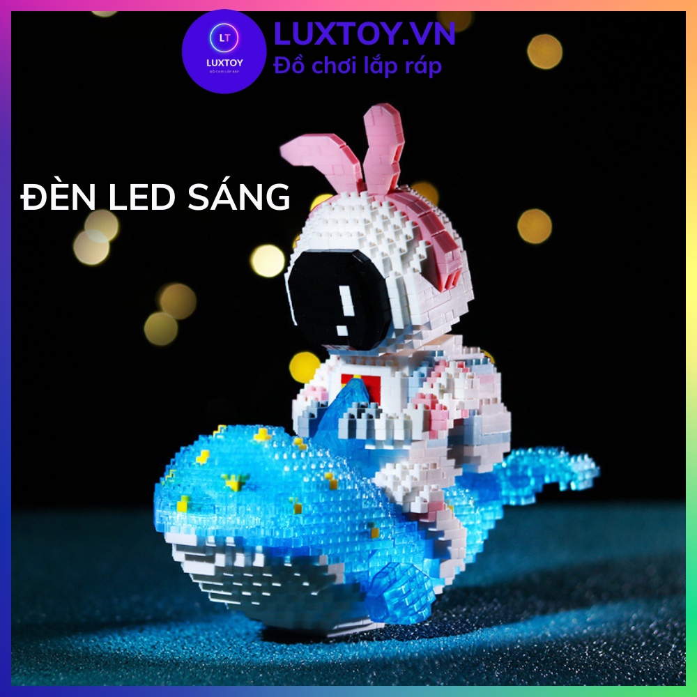 Lego đồ chơi lắp ráp xếp hình lắp ghép mô hình lego phi hành gia cá voi xanh có đèn cho bé - LUXTOY