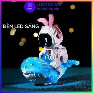 Lego đồ chơi lắp ráp xếp hình lắp ghép mô hình lego phi hành gia cá voi xanh có đèn cho bé - LUXTOY