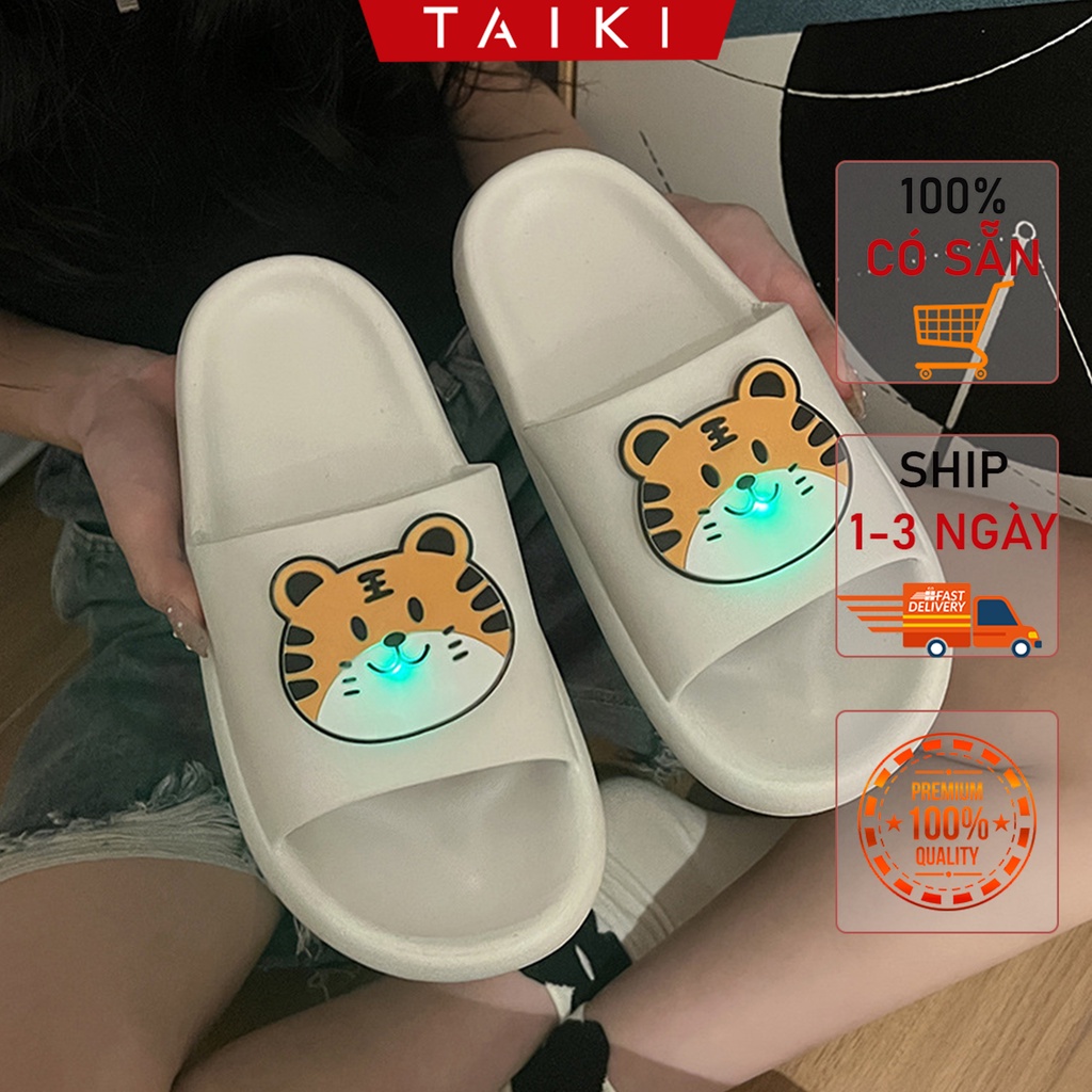 Dép Có Đèn Led Phát Sáng nam nữ TAIKI, Dép Lê chất liệu cao su non không  mùi, chống trơn trượt