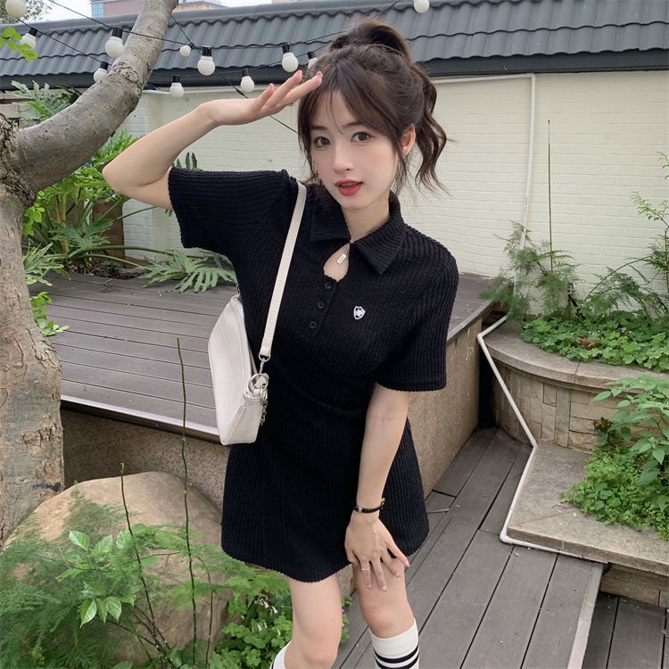 Đầm Cổ Polo Màu Tím Dáng Ôm Thời Trang Mùa Hè 2022 Plus Size Lớn Cho Nữ