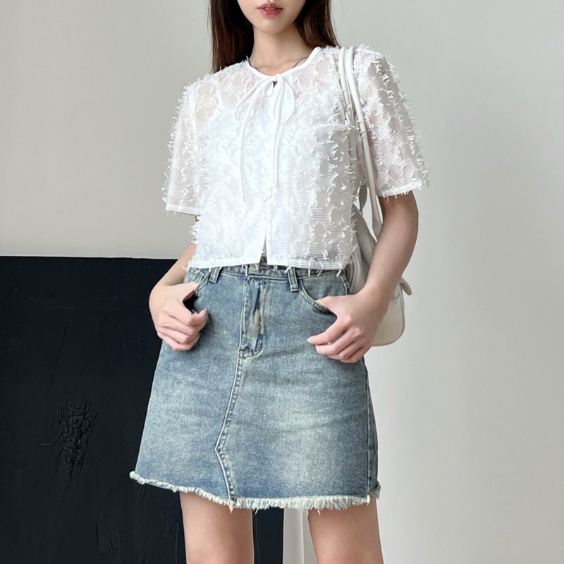 JANET STUDIO • Váy jean một túi