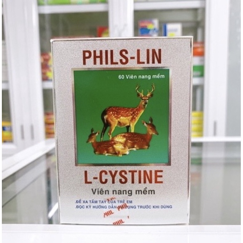 Viên uống L-CYSTINE PHILS-LIN - Giảm sạm da, tàn nhang, giảm rụng tóc, chống lão hóa - Hộp 60 Viên
