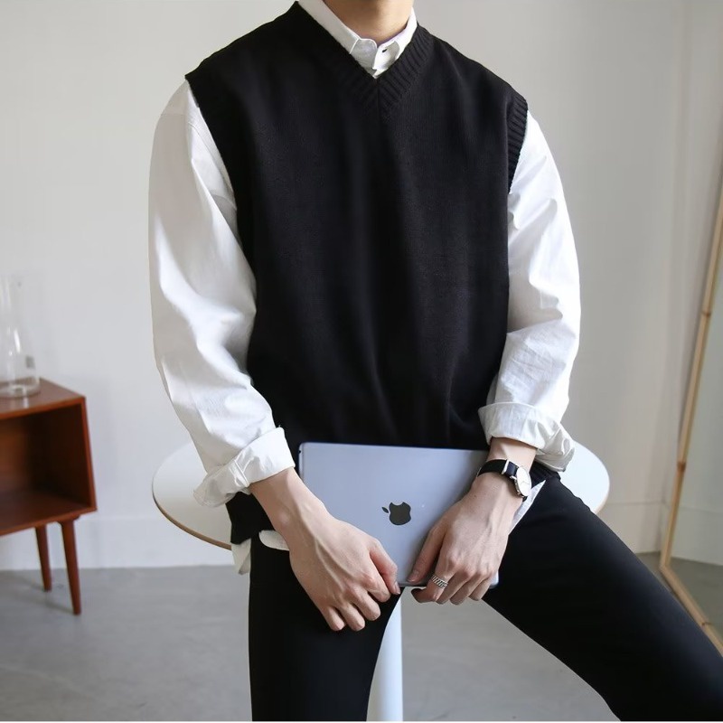 Áo Khoác Sweater Dệt Kim Sát Nách Kiểu Hàn Quốc Thời Trang Xuân Thu 2022 Cho Nam