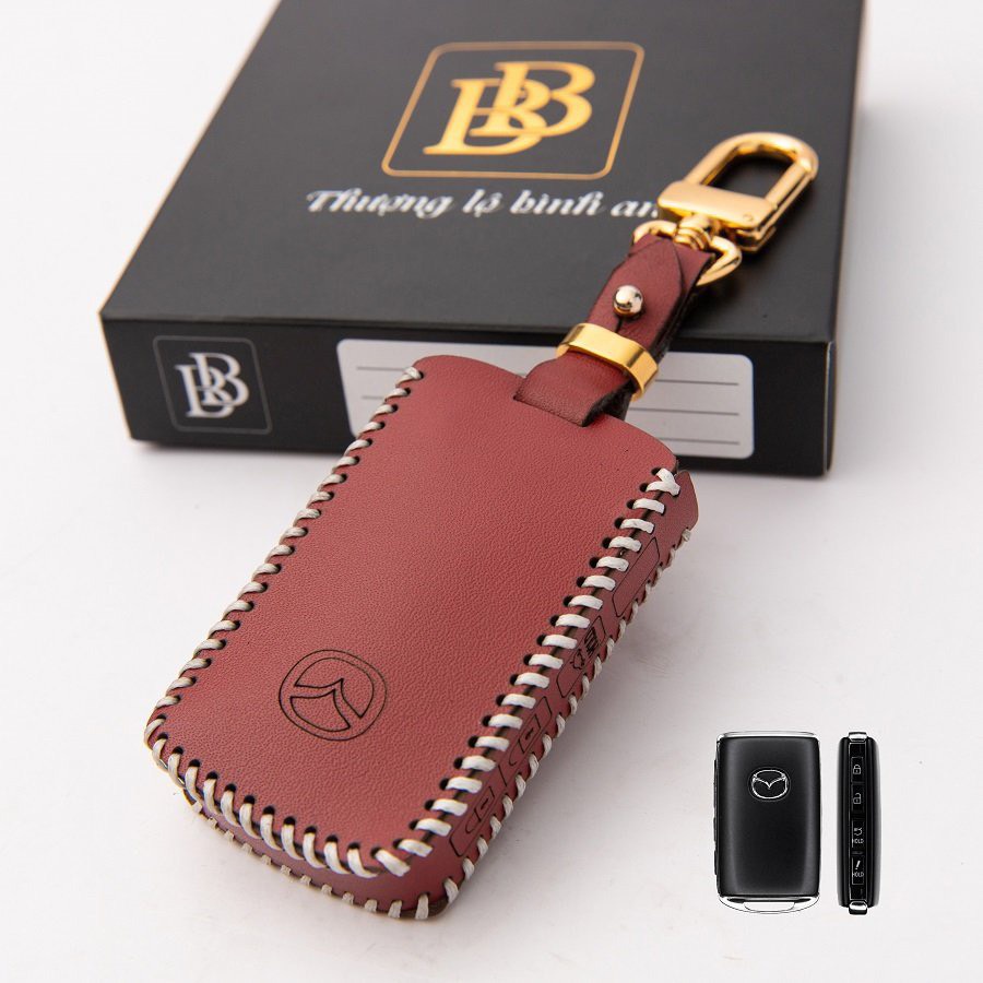 Bao Da Chìa Khóa Mazda Cx5-2023, Mazda 3.2020 -2022, Mazda Cx3, Da Bò Nhập Khẩu ITALIA, Khắc Tên + Số ĐT Chủ Xe