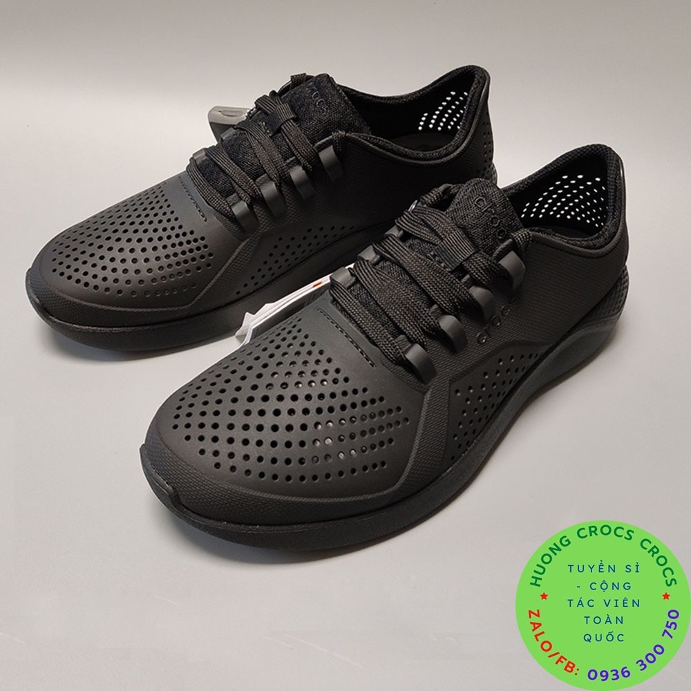 GIÀY NHỰA ĐI MƯA CROCS LITERIDE PACER CHO NAM - NỮ MÀU FULL ĐEN