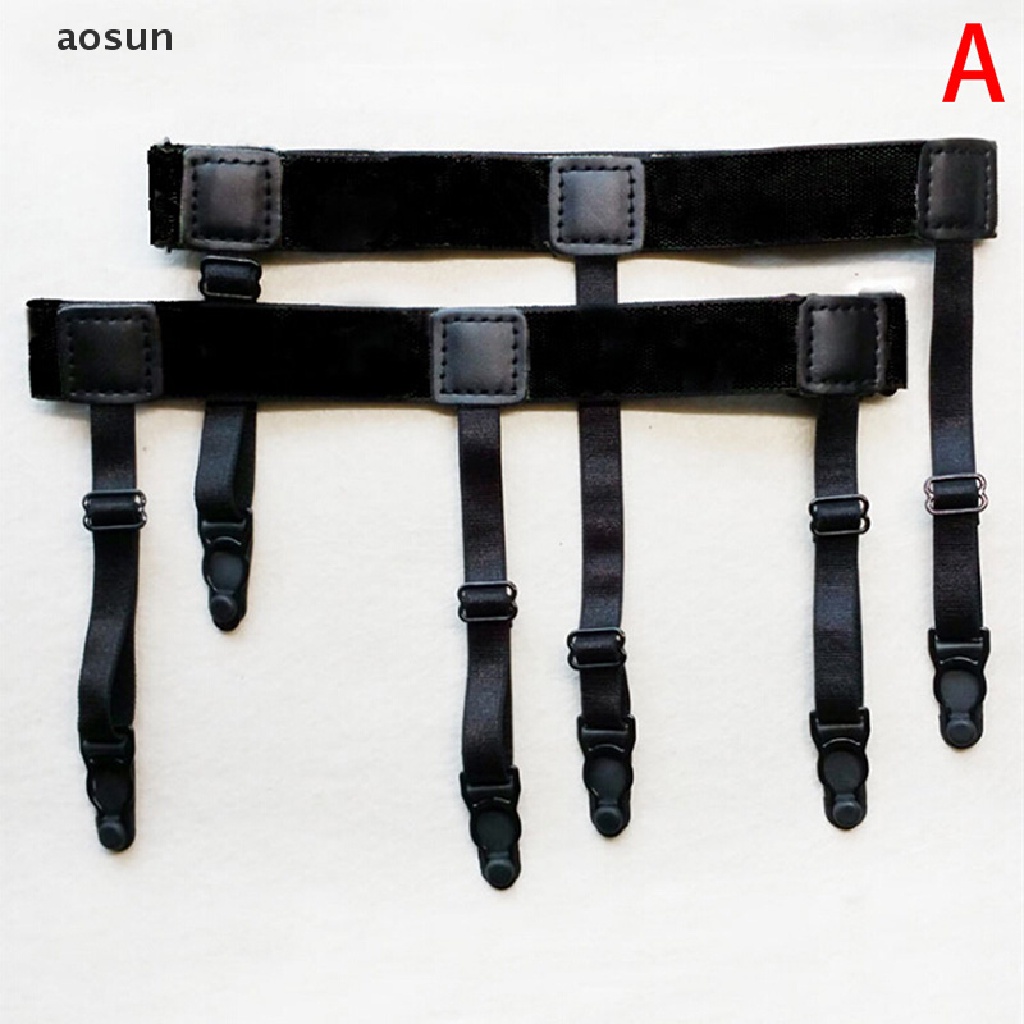 aosun Adjustable Shirt Holder Stay Elastic Men Suspenders Leg Braces Uniform Suspender EN