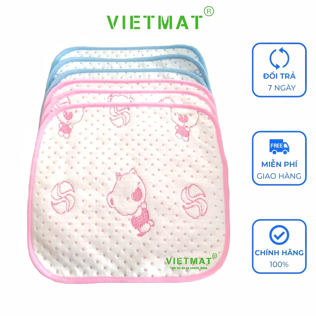 3 tấm lót chống thấm cho bé Vietmat kích thước 30x30cm lót mông mềm êm, siêu hút nước