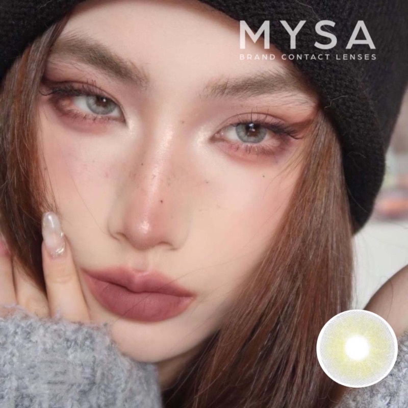 Lens Mắt Kính Áp Tròng Màu Xám Tây Ánh Xanh Nhẹ Không Viền Có Từ 0-6 Độ Cận