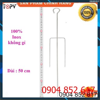 Xiên đinh ba TopV 54cm, phù hợp bếp TopV V5Plus, xiên nướng gà vịt cá, Inox cao cấp, không gỉ, xiên nướng inox, siêu bền