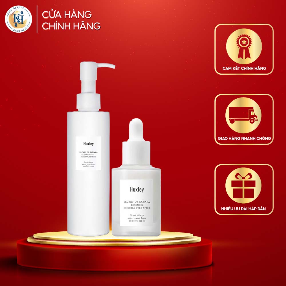 Combo Làm Sạch, Dưỡng Ẩm Dưỡng Sáng Da Chiết Xuất Xương Rồng Huxley (SRM Be Moist 200ml + SR Brightly Ever After 30ml)