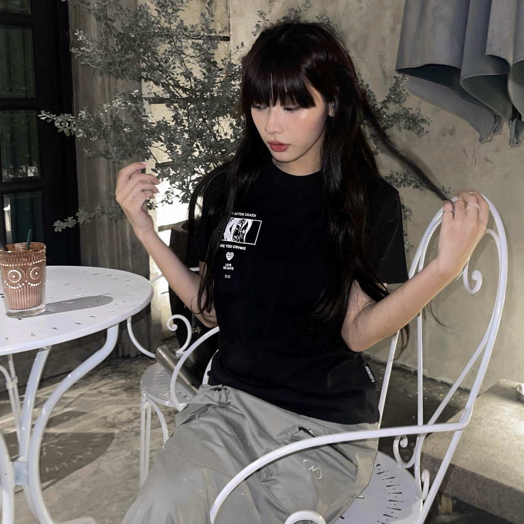 Áo thun Baby tee GASOLINE - Màu Đen - Nữ - Form Crop