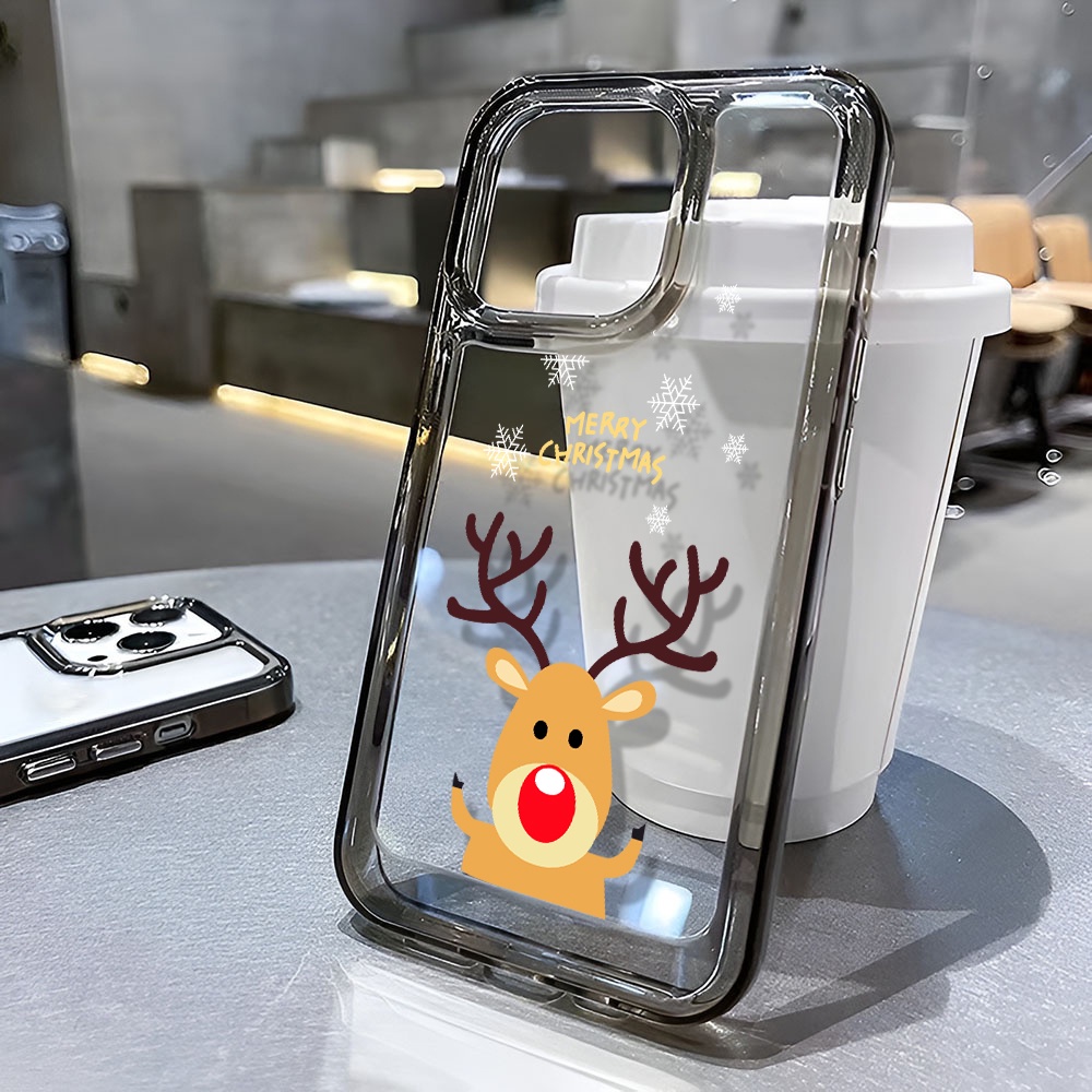 Ốp Điện Thoại Trong Suốt Họa Tiết Giáng Sinh Cho iphone 14 Pro Max 13 11 12 7Plus X XR XS Max 8 7
