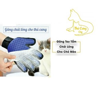 [ phụ kiện ] Găng tay tắm và lấy lông chó mèo siêu tiện dụng - màu ngẫu nhiên