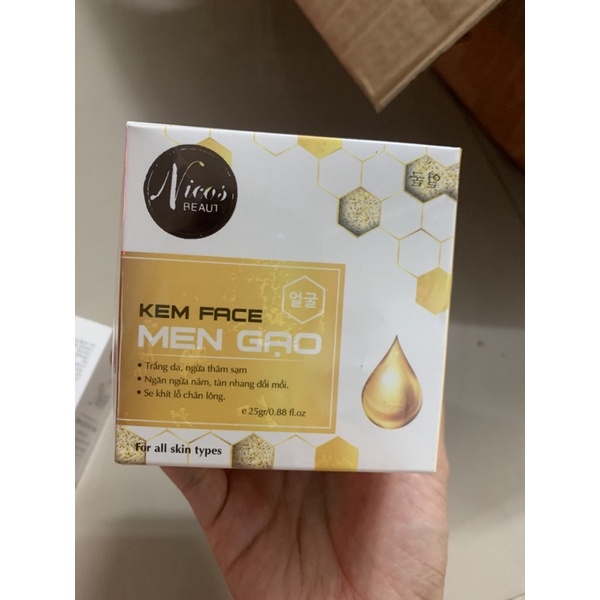 Combo Kem Face Men Gạo Nicos + Serum Tinh Chất Mật Ong Nicos