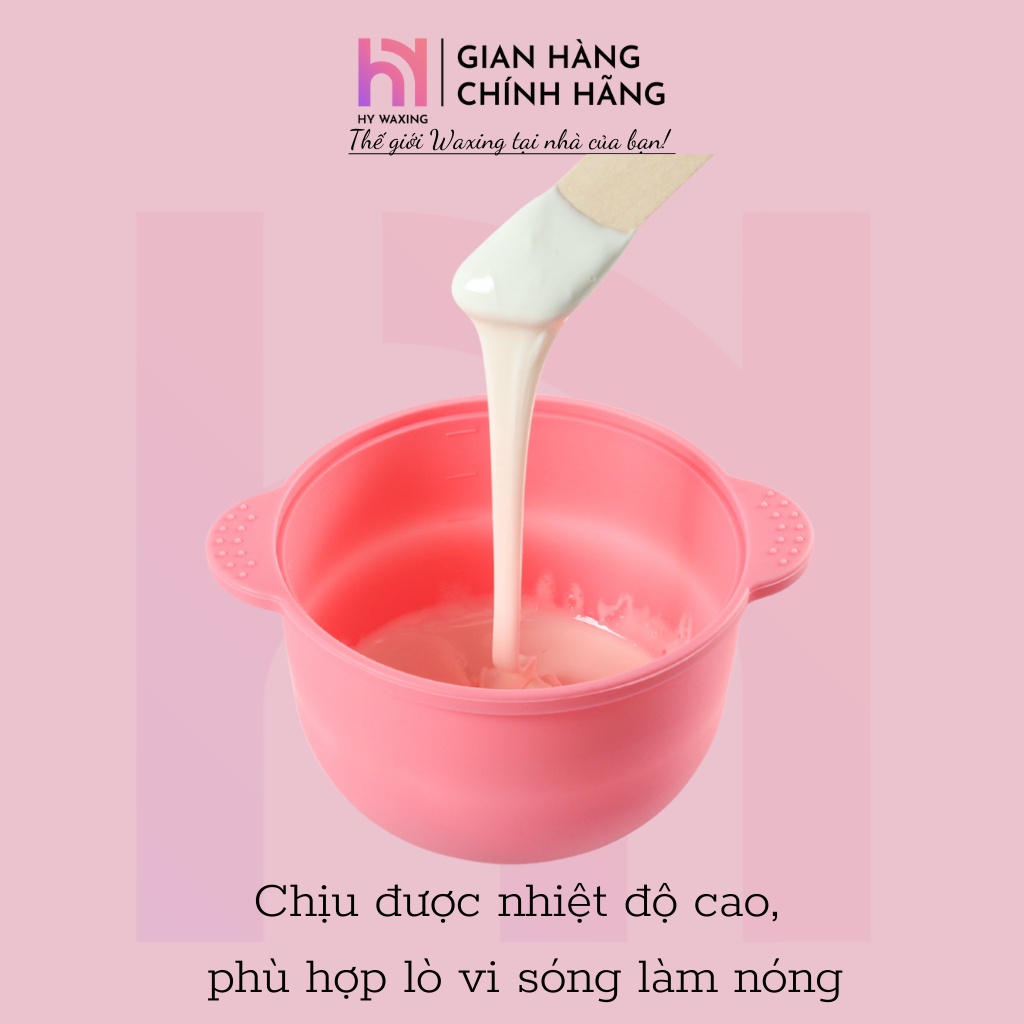 [CHE TÊN] Combo Chén Nấu Sáp Wax Lông Silicone + 100gr Sáp Sữa Dừa Siêu Bám Lông Tặng Que