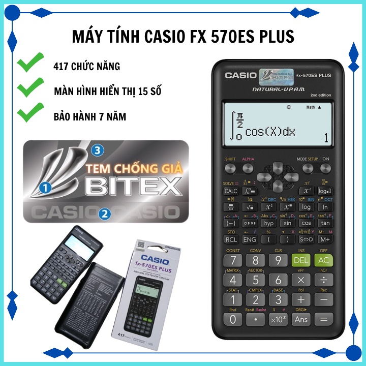 Máy tính Casio FX 570ES Plus bảo hành 7 năm