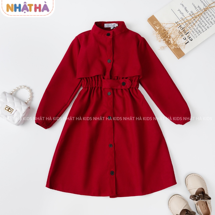 Váy thu đông bé gái size đại 11- 45kg U3 chất liệu nhung tăm dáng công chúa dài tay chun siêu điệu