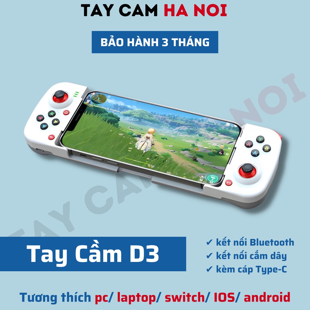 Tay cầm chơi game BSP- D3 di động đa kết nối cho Switch/ Android/ IOS/ PC hỗ trợ map phím chơi Tốc Chiến, Liên Quân, Pes