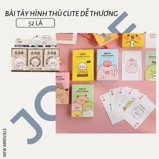 Bộ bài tây poker 52 lá hình hoạt hình kute dễ thương hình pikachu, cô gái kute, vịt Nomo Duck