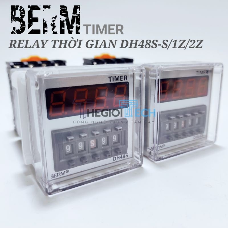 Rơ Le Thời Gian Cao Cấp BERM / YHKJ DH48S-S DH48S-1Z DH48S-2Z Tặng Kèm Đế - DH48S-S - LOẠI TỐT 24V