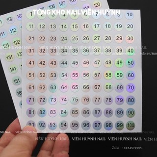 Tem số dán chai sơn gel từ 1-200