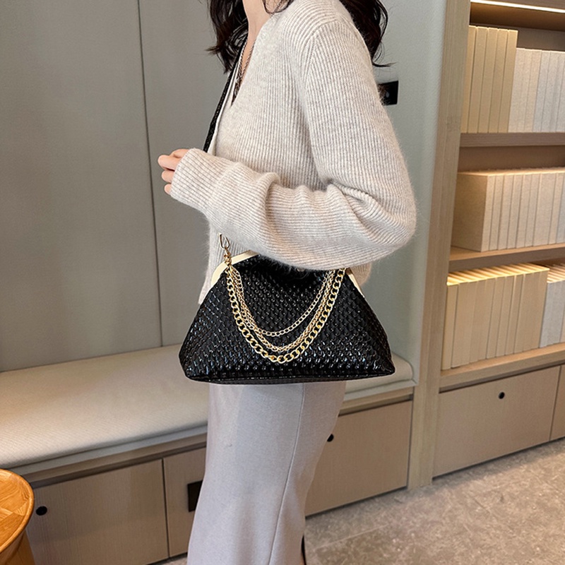 IELGY Túi Đeo Vai Phối Dây Xích Phong Cách retro Thời Trang Dành Cho Nữ