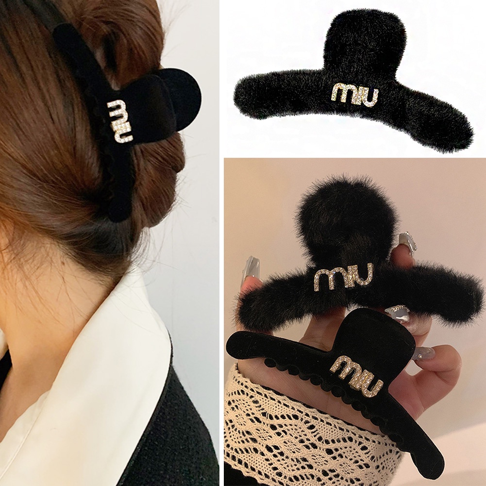 【V】Kẹp Tóc Càng Cua Họa Tiết Chữ Thập / Cá Mập Độc Đáo Thời Trang Mùa Đông Cho Nữ