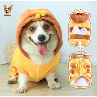 Áo Cho Chó To - Áo Thu Đông Cho Corgi, Samoyed, Golden chất Nhung Bông Hình Con Ong