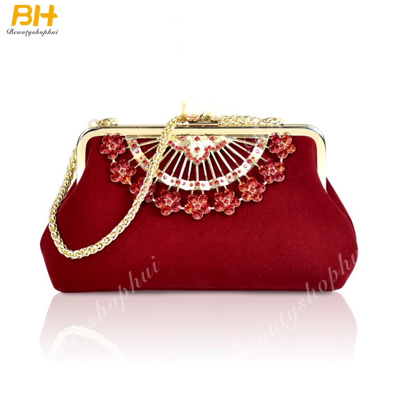 Túi Xách Dự Tiệc Phối Dây Xích Thiết Kế Mới Cao Cấp Thời Trang Cho Nữ