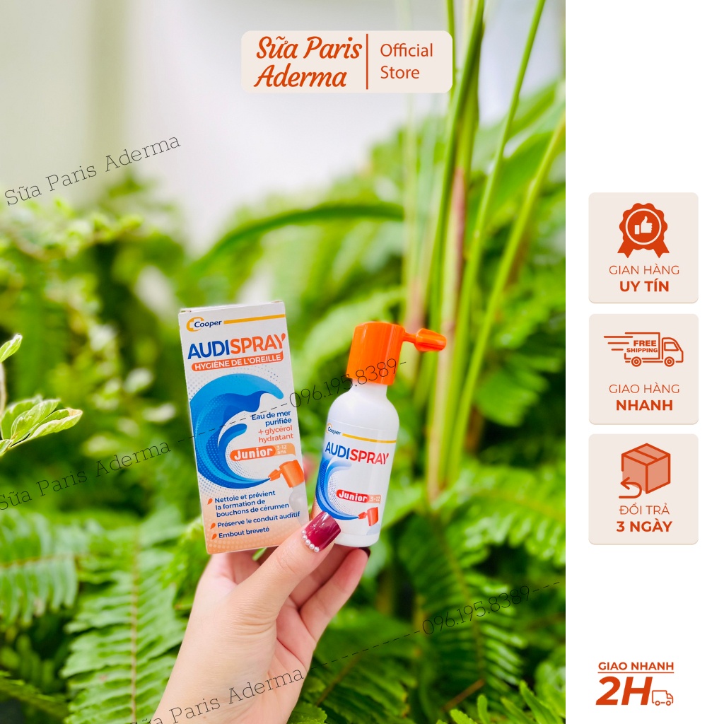 Xịt tan ráy tai trẻ em Audispray, adudibaby dành cho trẻ từ 3-12 tuổi của pháp_Sữa Paris Aderma