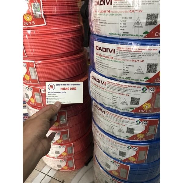 Dây điện Cadivi 1.5 đơn 7 sợi Cuộn 100m