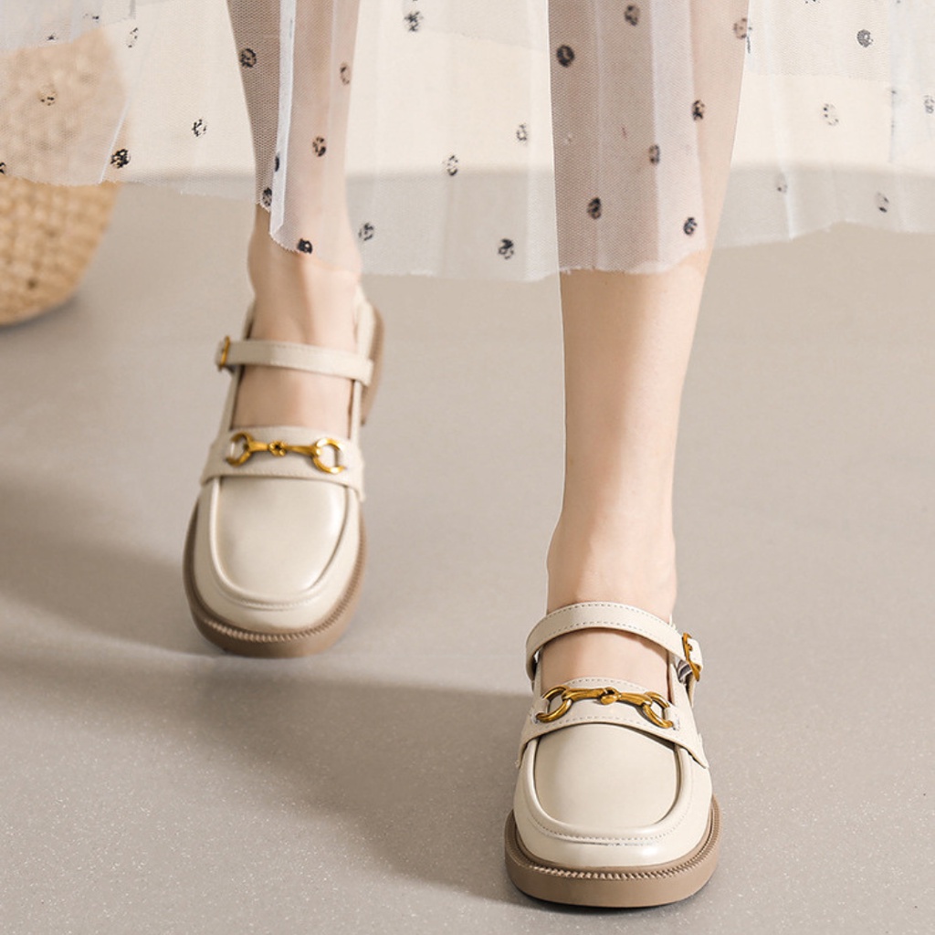 Giày búp bê nữ Mary Jane đế cao  phong cách Hàn Quốc da mềm đi êm chân mẫu mới nhất