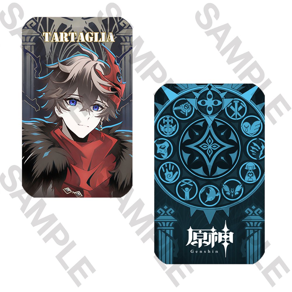 Ảnh card bo góc in hình GENSHIN IMPACT ver HẮC ÁM thẻ bo viền 5*8cm game chibi sưu tầm
