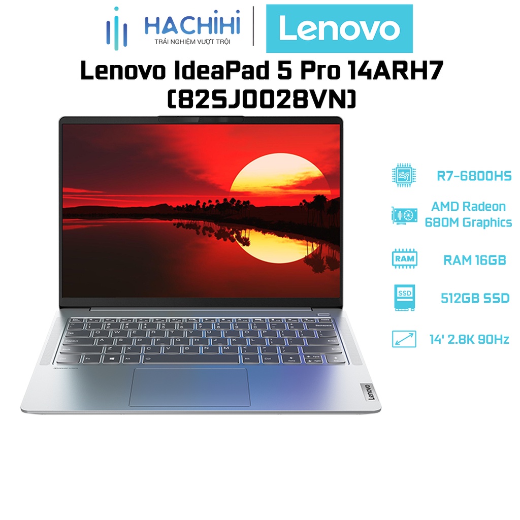 Laptop Lenovo IdeaPad 5 Pro 14ARH7 (82SJ0028VN) (R7-6800HS | 16GB | 512GB | AMD Radeon 680M Graphics | 14' 2.8K 90Hz)