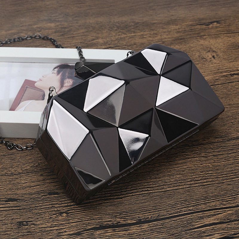 Túi xách IELGY dạng hộp sắt đính kim cương giả phong cách Hàn Quốc độc đáo cho nữ