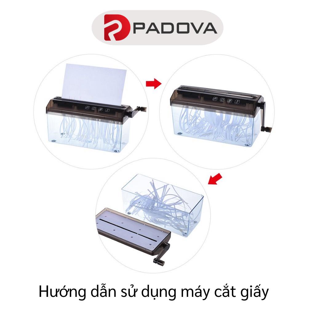 Máy Cắt Giấy Huỷ Tài Liệu  A4 Thủ Công Cao Cấp Màu Đen PADOVA 1007