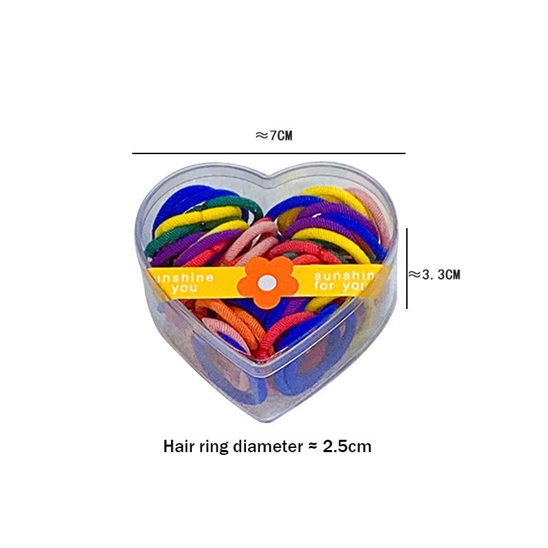 Set 50 Dây Buộc Tóc Co Giãn Nhiều Màu Sắc