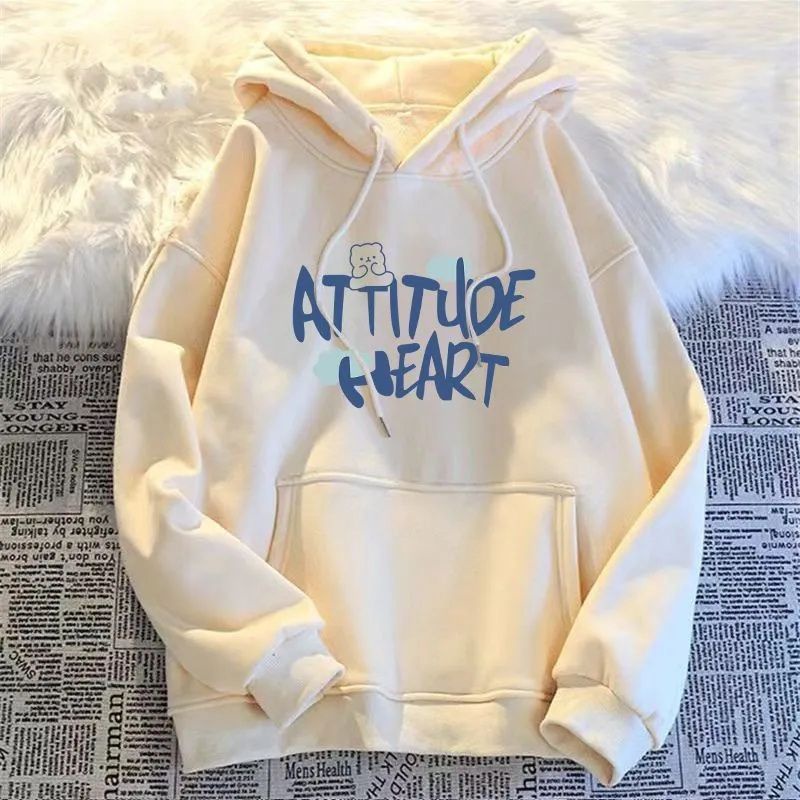 COZOK Áo Hoodie Tay Dài Form Rộng In Họa Tiết Thời Trang