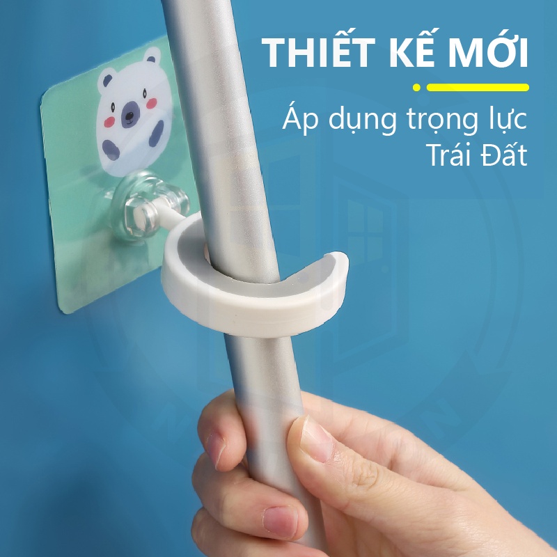 Kẹp chổi giữ cây lau nhà gắn tường không thấm nước tiện lợi cho gia đình NANORON ⭐ Móc treo nhà tắm thông minh