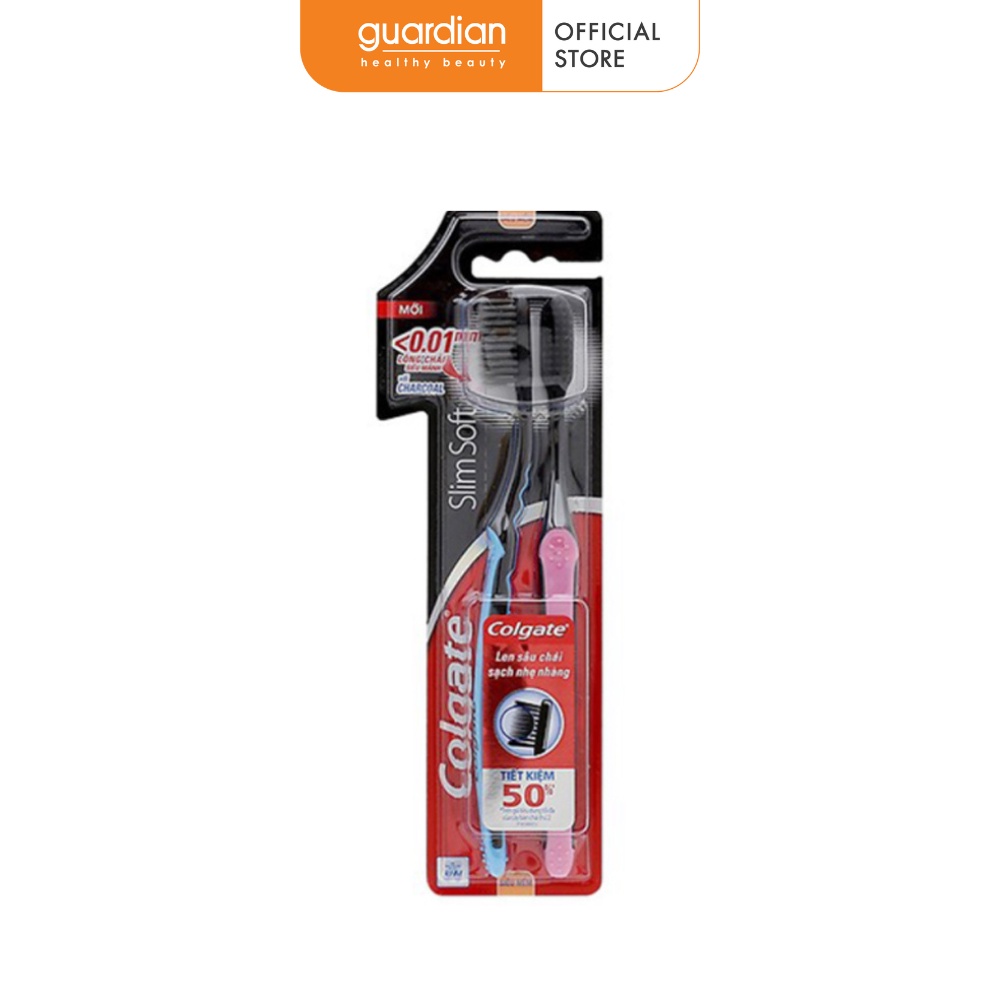 Bộ đôi bàn chải đánh răng Colgate slimsoft charcoal mềm mảnh than hoạt tính