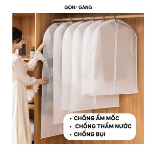 Túi bọc quần áo túi bọc trùm quần áo treo tủ chống bụi chống ẩm mốc PEVA loại dày dặn bảo quản quần áo Gọn Gàng