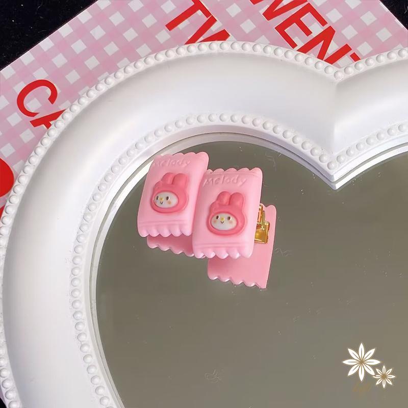 Kẹp Tóc Càng Cua Nhiều Size Nhỏ Mini Đính Charm Sanrio Kuromi Melody Cinnamoroll Resin
