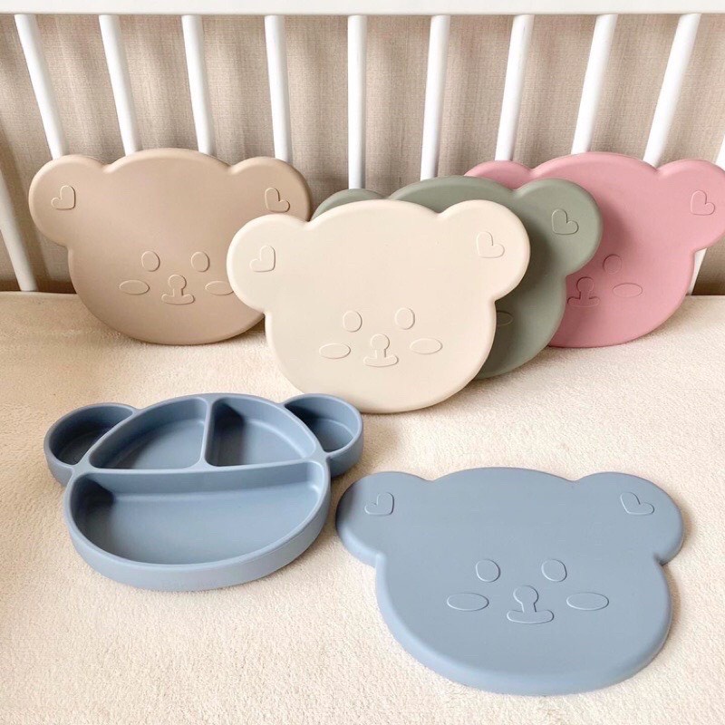 Khay Ăn Dặm Silicon Barrot Gấu Cho Bé